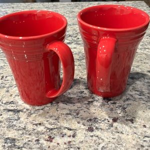 Pair of Fiesta Latte Mugs, Scarlet.